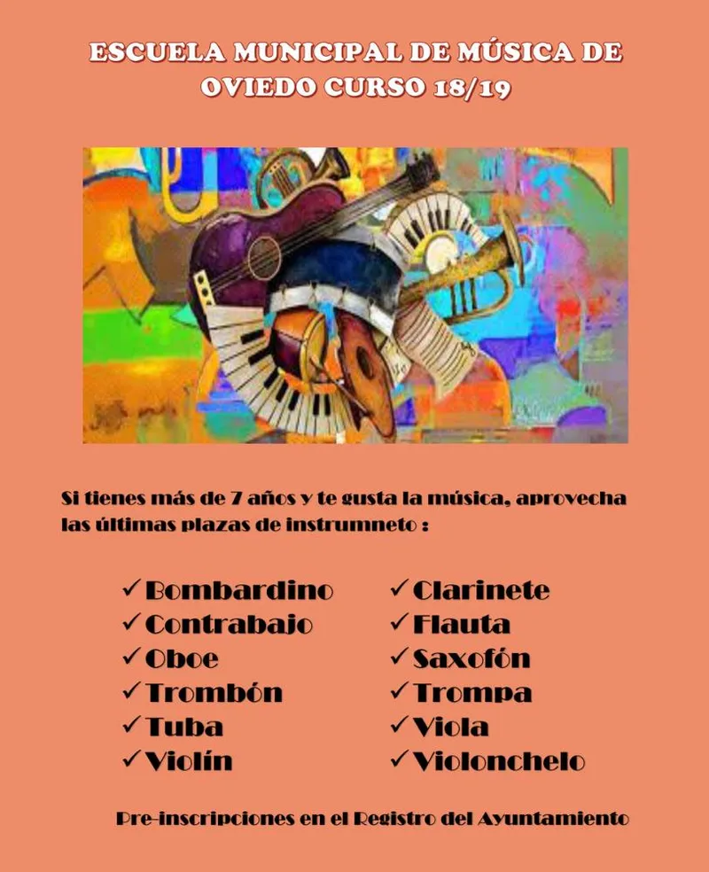 Escuela Municipal de Música de Oviedo abre preinscripción para el curso 2026/2027