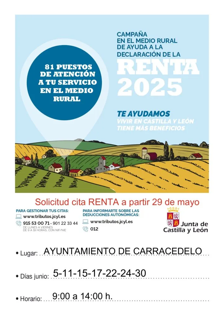 Carracedelo habilita 81 puntos de atención para la Renta 2025 en el medio rural