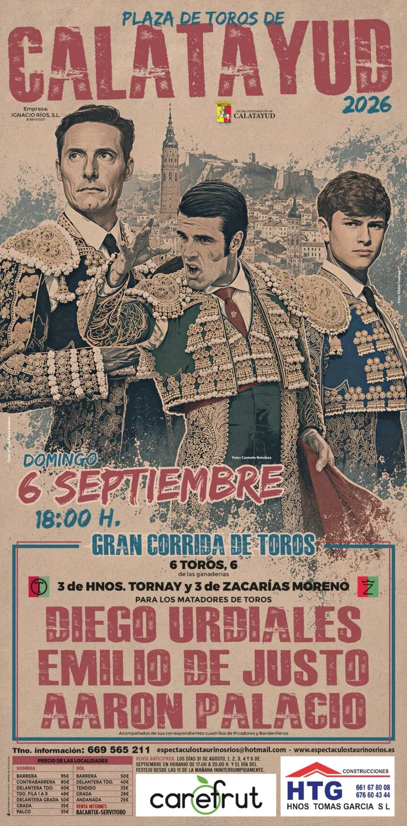 Calatayud pone a la venta las entradas para la corrida de toros de la Virgen de la Peña