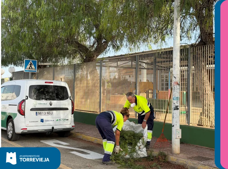 Torrevieja prepara sus colegios con zonas verdes a punto para la vuelta al cole