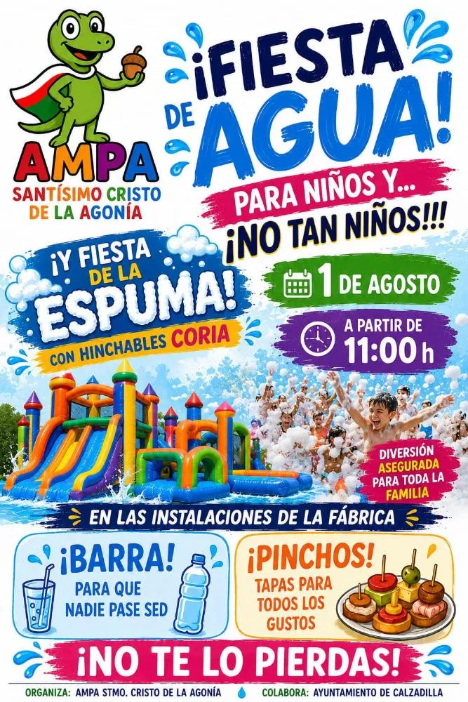 Calzadilla celebra la Fiesta del Agua y la Espuma para refrescar el verano