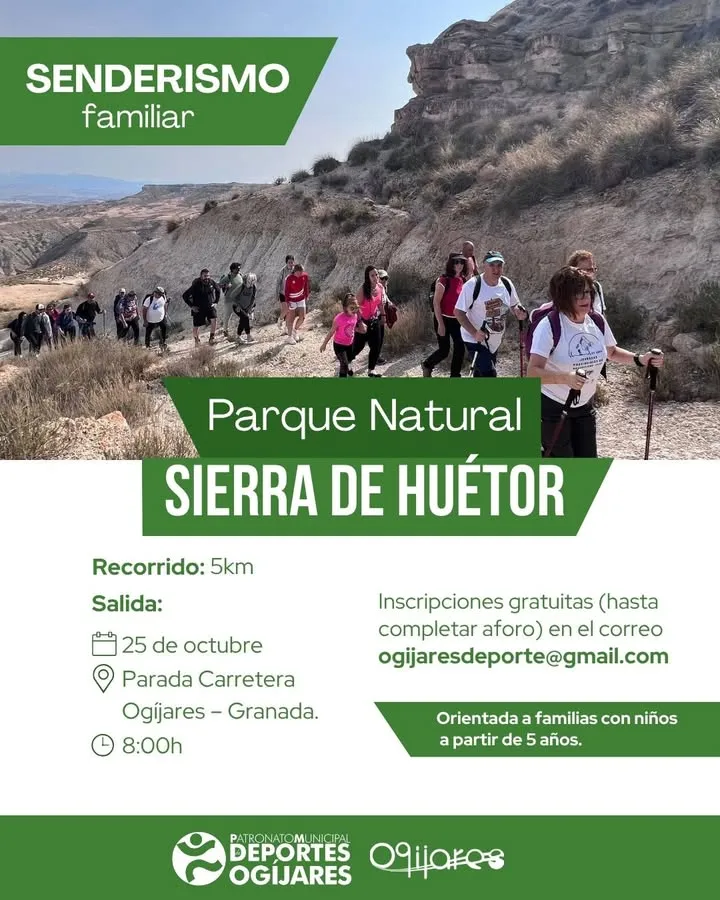 Senderismo familiar gratuito en la Sierra de Huétor el 25 de octubre