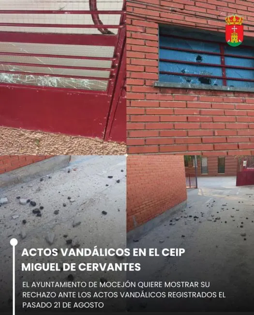 Mocejón condena actos vandálicos en el CEIP Miguel de Cervantes y llama a la colaboración ciudadana
