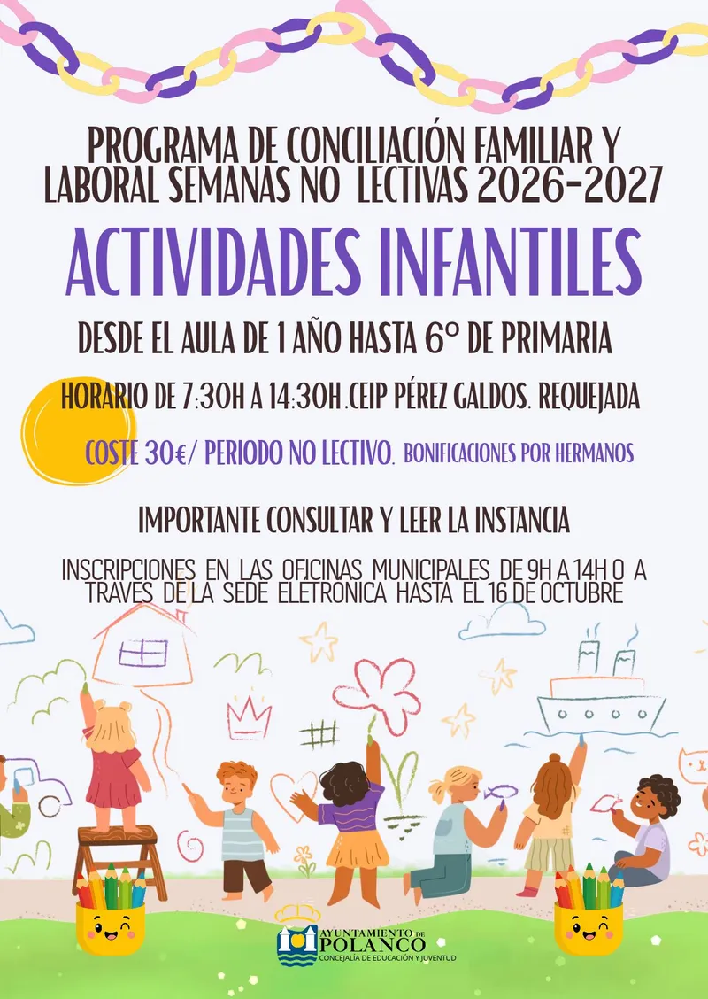 Polanco lanza programa de conciliación familiar para el curso 2026-27