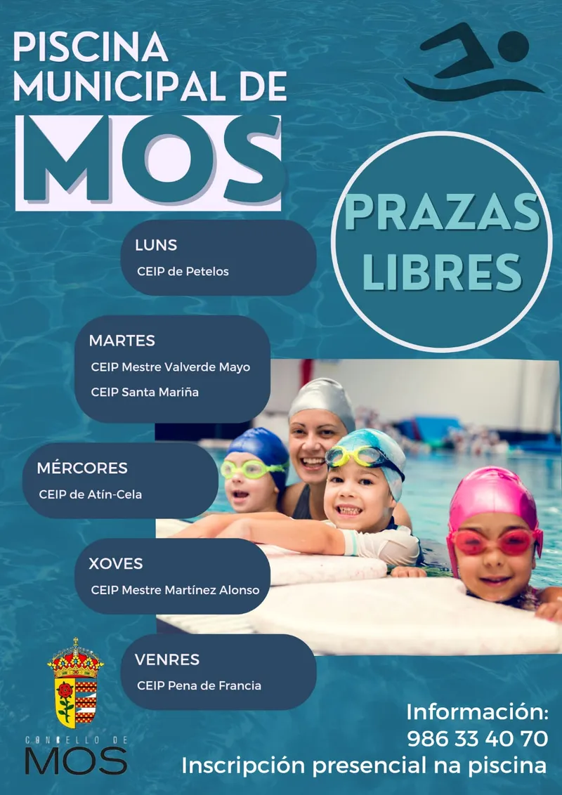 La Piscina Municipal de Mos abre inscripciones para cursos de natación y aquagym