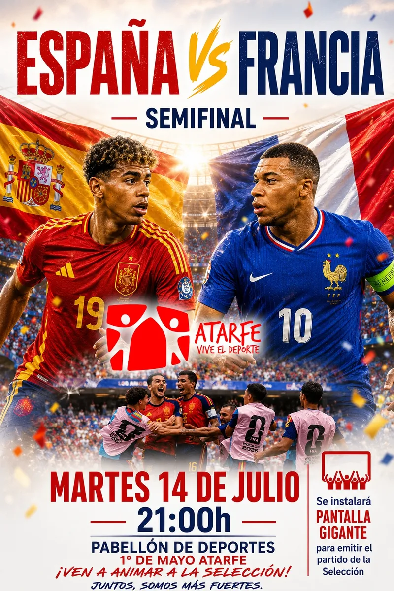 Atarfe instala pantalla gigante para seguir la semifinal del Mundial de fútbol