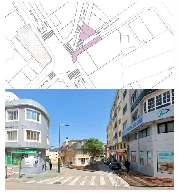 Burela mejora la accesibilidad urbana con obras en el cruce de Arcadio Pardiñas con Eijo Garay