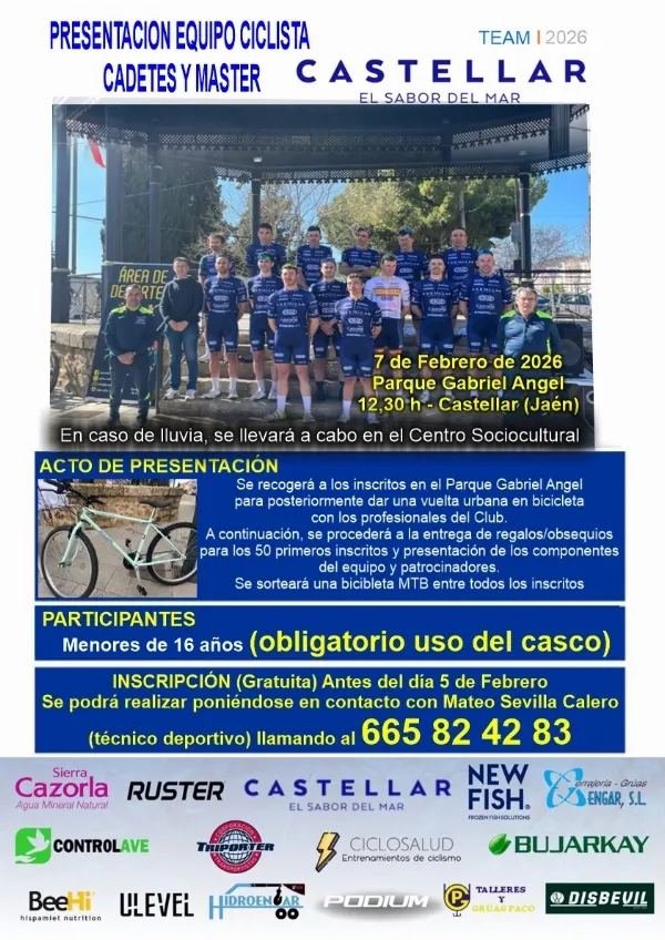 Castellar presenta su equipo ciclista cadete y máster para la temporada 2026