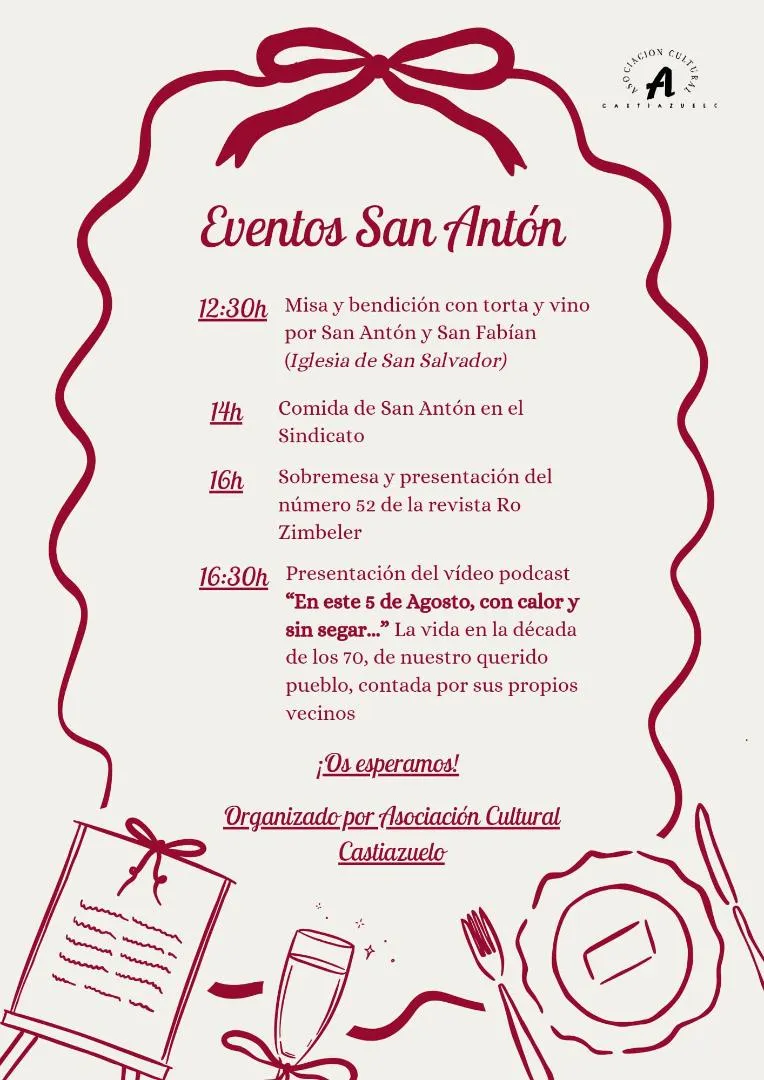 Castillazuelo celebra las fiestas de San Antón con actividades del 12 al 17 de enero