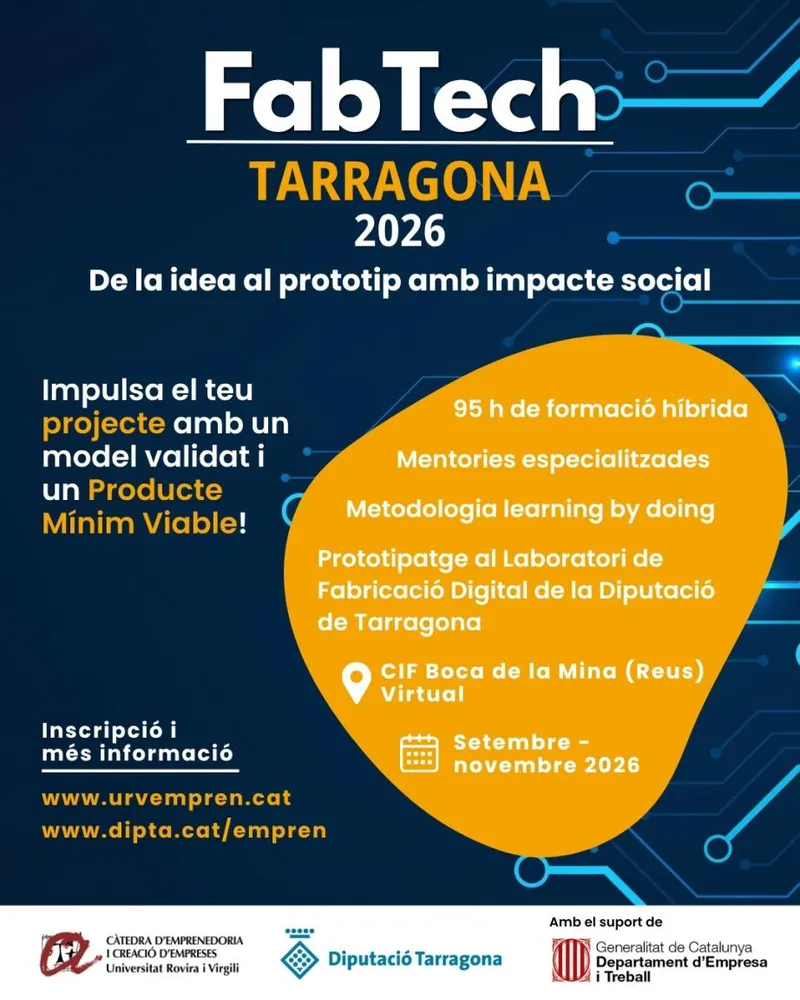 La Diputación de Tarragona y la URV lanzan FabTech para impulsar proyectos tecnológicos con impacto social