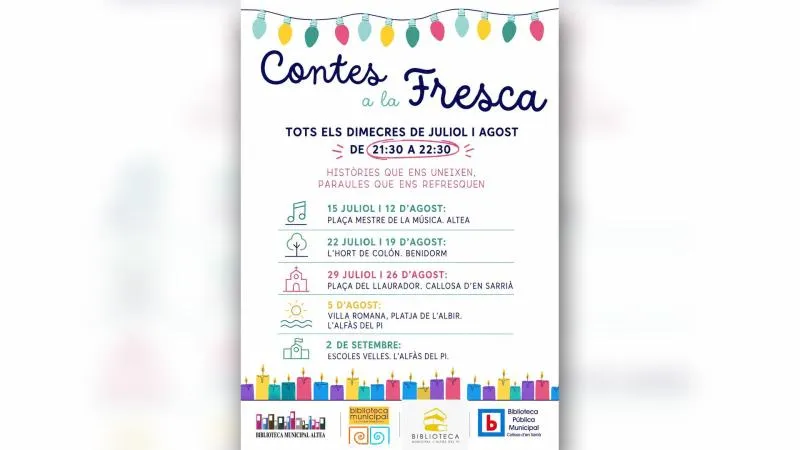 Nace 'Contes a la Fresca': narración oral en verano en Benidorm y otros municipios de la Marina Baixa
