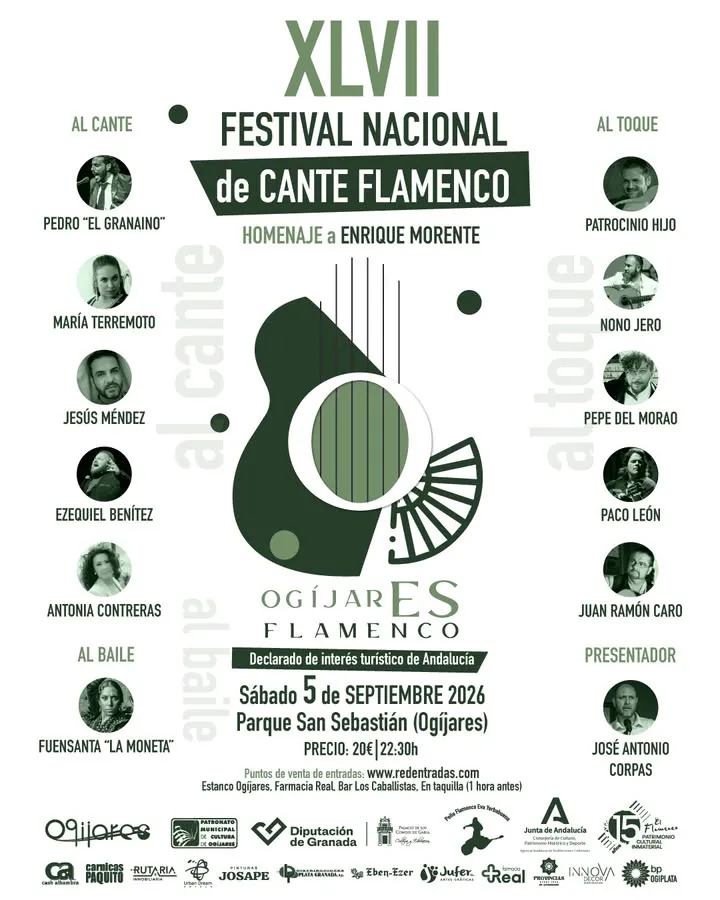 Ogíjares celebra la XLVII edición del Festival Nacional de Cante Flamenco con figuras destacadas