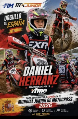 El joven piloto teldense Daniel Herranz competirá en el Mundial Júnior de Motocross FIM 2026