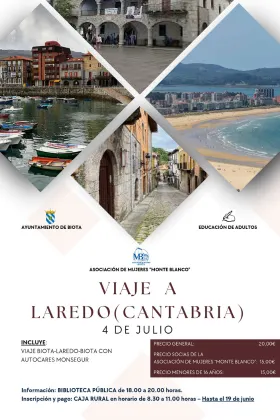 Biota organiza un viaje cultural a Laredo el 4 de julio
