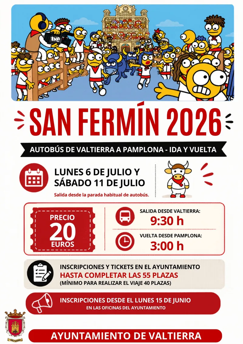 Valtierra organiza autobús a San Fermín para facilitar el acceso a Pamplona