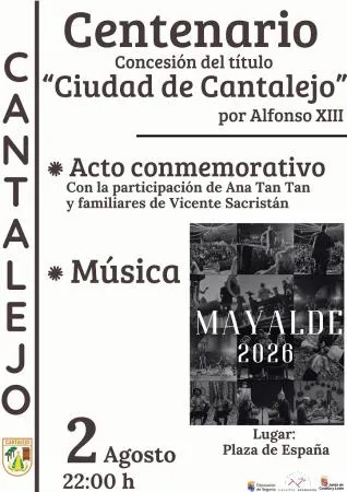 Cantalejo celebra el centenario de su título de Ciudad con un concierto de Mayalde