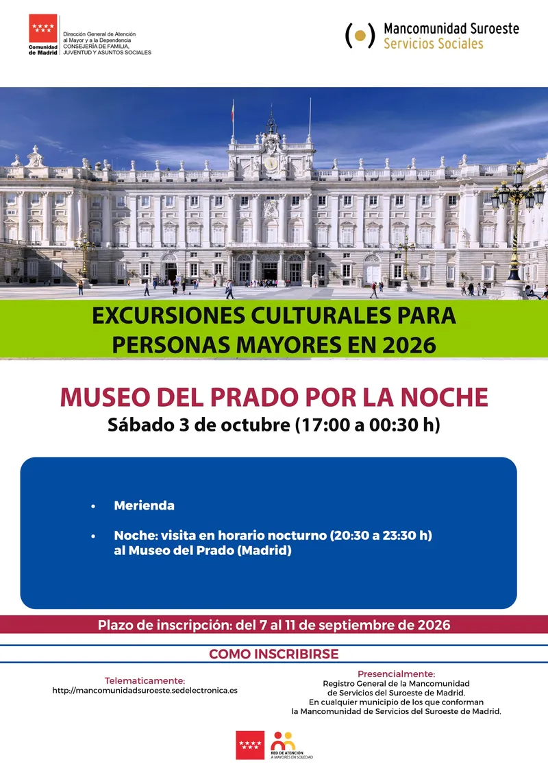 Visita nocturna al Museo del Prado para mayores organizada por la Mancomunidad del Suroeste