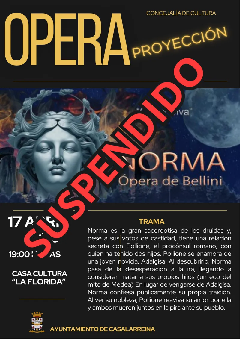 Proyección de ópera en la Casa de Cultura La Florida de Casalarreina