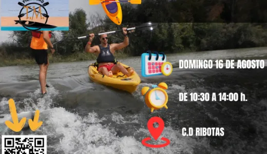 Descenso popular en kayak por el Ebro: Tudela-El Bocal el 16 de agosto