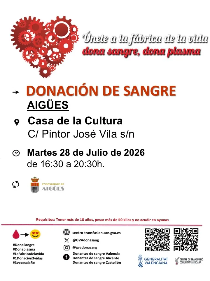 Aigües organiza una jornada de donación de sangre en la Casa de la Cultura