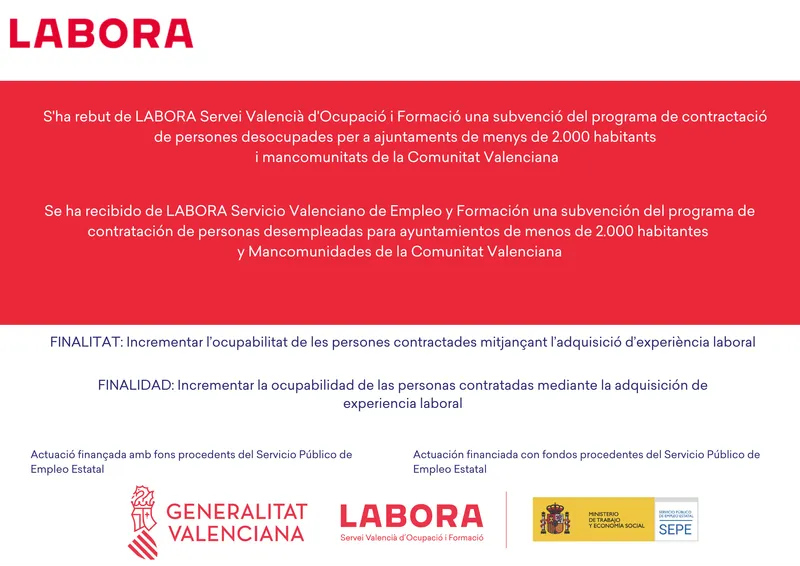 Catí contrata a dos desempleados gracias a una subvención de LABORA