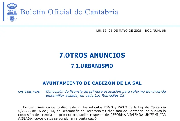 Cabezón de la Sal aprueba los padrones de servicios sociales de abril y abre el cobro voluntario