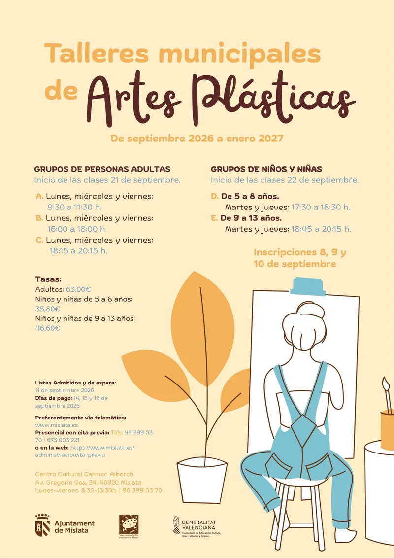 Mislata abre inscripciones para talleres de artes plásticas para todas las edades