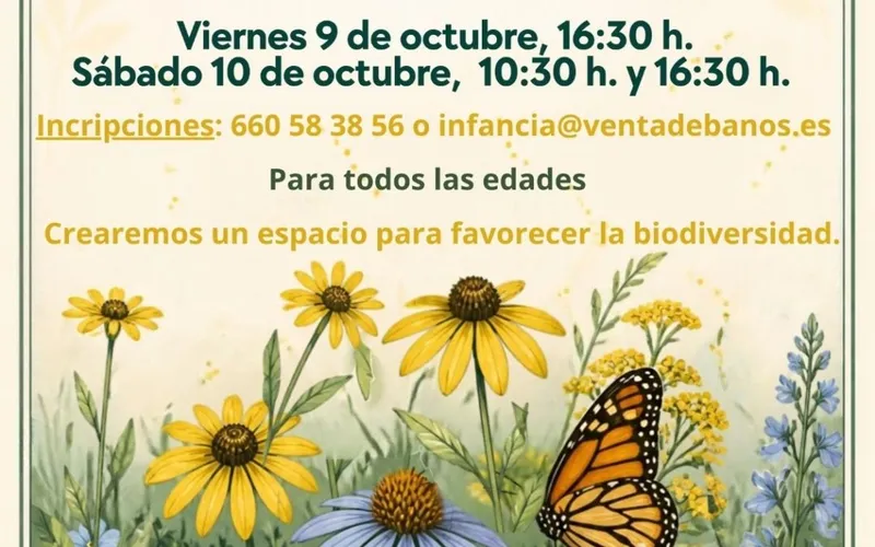 Finaliza la plantación del jardín de polinizadores en Venta de Baños