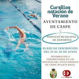 Caspe abre inscripciones para sus cursos de natación de verano 2026