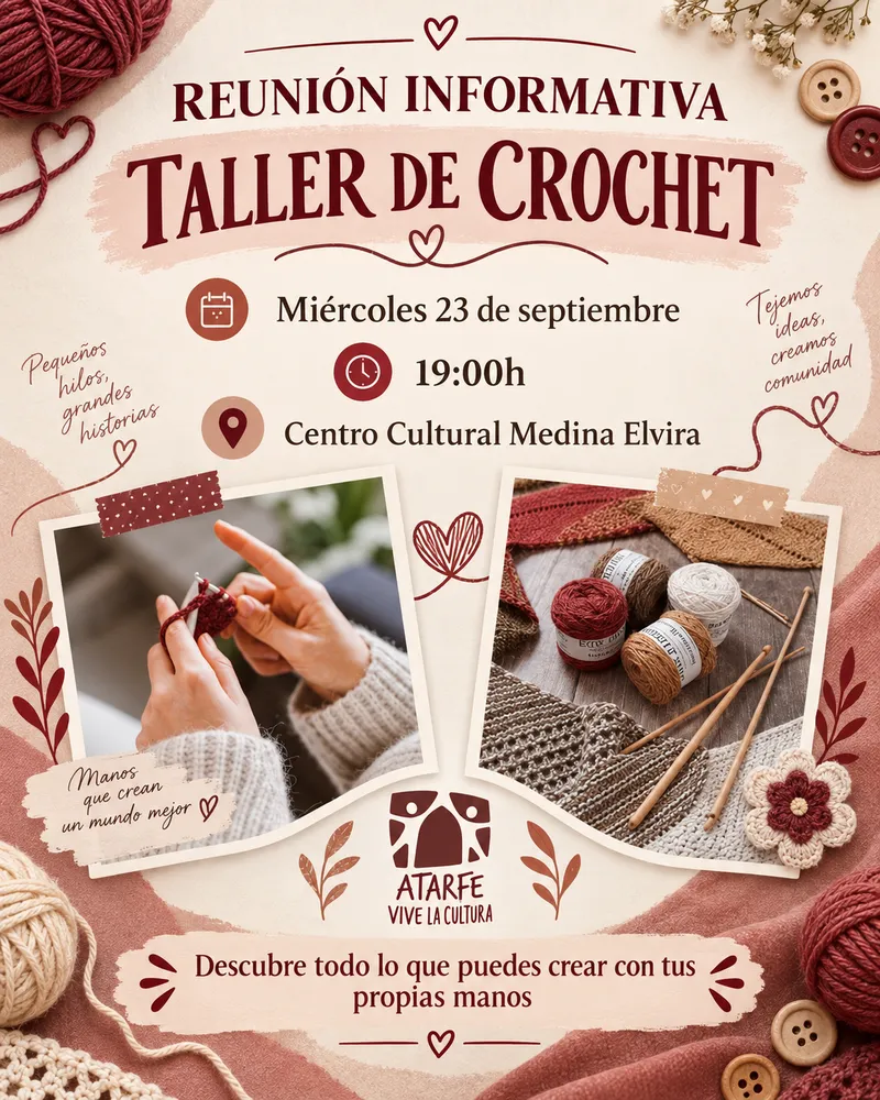 Atarfe presenta un nuevo taller de crochet para fomentar la creatividad