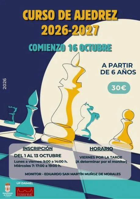 Daimiel lanza un curso de ajedrez para niños y niñas a partir de 6 años