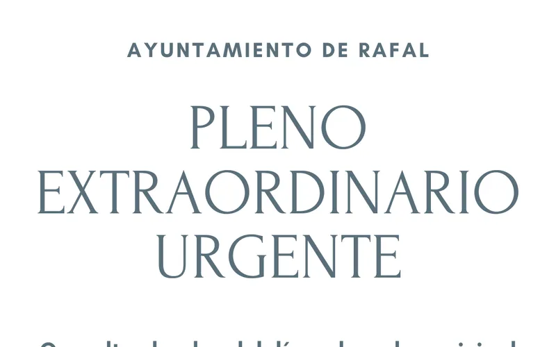 Rafal celebra un pleno extraordinario para debatir la recogida de residuos y la ubicación de la parada de autobús