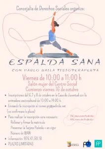 Pedrola organiza un curso de "Espalda Sana" para mejorar la salud postural