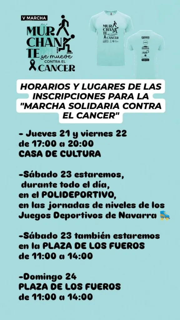Murchante vende camisetas para recaudar fondos contra el cáncer