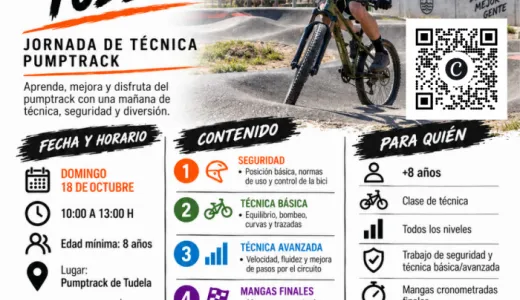 Tudela celebra una jornada de iniciación al Pumptrack para ciclistas a partir de 8 años